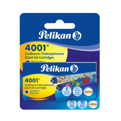 Produktbild von 10 Motiv Pelikan Großraum Füllerpatronen / Tintenpatronen / Farbe: königsblau
