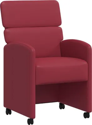 Produktbild von vidaXL Esszimmerstühle mit Rollen 2 pcs Weinrot 58 x 65 x 98 cm
