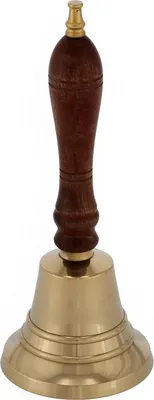 Produktbild von Klassische Tischglocke mit Holzgriff aus Messing Größe: 180 mm