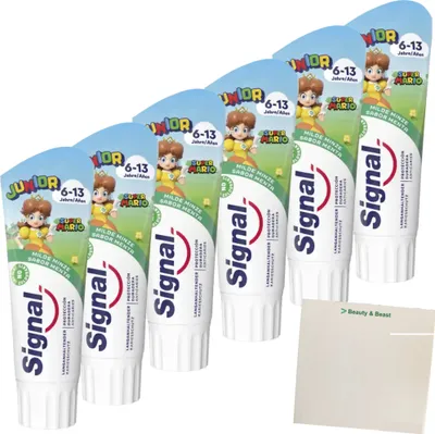 Produktbild von Signal Junior Zahncreme Junior Milde Minze 6er Pack (6x75ml Tube) + usy Block
