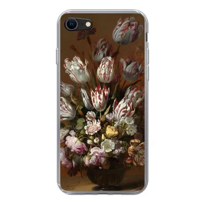 Produktbild von MuchoWow® Handyhülle Schutzhülle Hülle für iPhone 7 Kunst - Blumen - Stillleben - Alte Meister - Vintage Silikon Softcase Handy Hülle - Kartenhalter