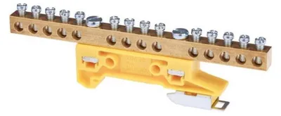 Produktbild von Schutzklemme 14x6mm2 Messingmontage für TS35-Schiene gelb ZO-2107 A14-2131
