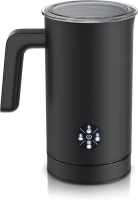 Produktbild von Elektrische Milchaufschäumer – Milchschäumer – Für die Zubereitung von Kaffee – Doppelwandiger Edelstahl – 300 ml – Schwarz