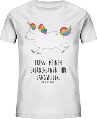 Produktbild von Mr. & Mrs. Panda Kleinkinder T-Shirt Einhorn Happy 12-14 Jahre (152/164) - Weiß - Geschenk, Witzig, glücklich, Teenager, Öko Kinder, Einhörner, Unicorn, Kindershirt