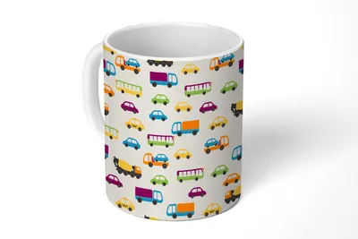 Produktbild von KitchenYeah® Tasse Kaffeetasse Kaffeebecher 350 ml Auto - Muster - Fahrzeuge Teetasse - Fototasse - Becher - Keramikbecher - Teebecher - Kaffeetasse - Bürotasse
