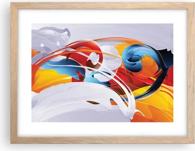Produktbild von Gerahmtes Poster - Rahmen in heller Eiche - Abstraktion modern - 40x30 cm - Wand Bild - Wanddeko - Wandbilder - Wandposter - Bilderrahmen - Bilder - Kunstdruck - Wandbild - P2NAA40x30-3529