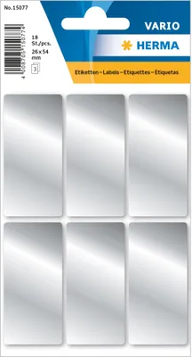 Image de Herma DECOR étiquettes argentées 26 x 54 mm adhésif permanent