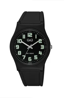 Produktbild von Q&Q Herren Armbanduhr VS42J002Y, 40 mm Gehäuse, Analog, 3 ATM Wasserdicht, Schwarz