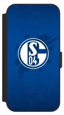 Produktbild von NIVOCASE Klapphülle für Apple iPhone 12  Handyhülle aus Kunst Leder NIVOflip schwarz FC Schalke 04 Offizielles Lizenzprodukt Schalke 04