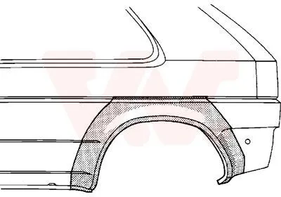 Obrázek produktu pro VAN WEZEL Zadní levý boční panel (5880145) pro VW Golf III | Boční panel