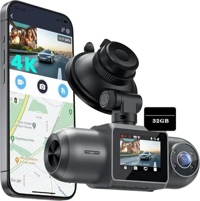 Obrázek produktu pro Kamera do auta 1440P+1080P s 1,5 TFT LCD HD obrazovkou Bezdrátová kamera do auta s infračerveným nočním viděním, 32GB paměťová karta