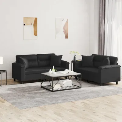 Obrázok produktu pre VidaXL 3202372, Čierna, Pena, Umelá koža, Kov, Polywood, Textil, 170 cm, 77 cm, 80 cm