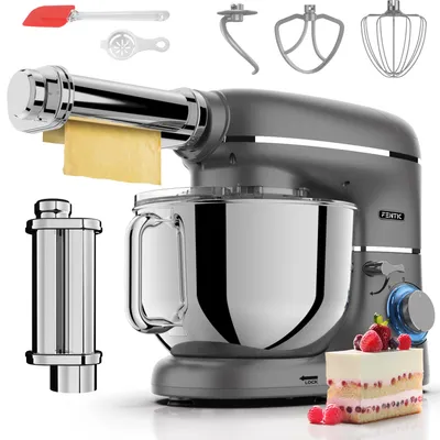 Zdjęcie produktu dla Fentic Robot kuchenny z maszynką do makaronu, 2000W, Robot planetarny, misa ze stali nierdzewnej 6,2L