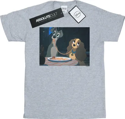 Produktbild von Disney - "Lady And The Tramp Spaghetti Slurp" T-Shirt für Damen BI49456 (M) (Grau)