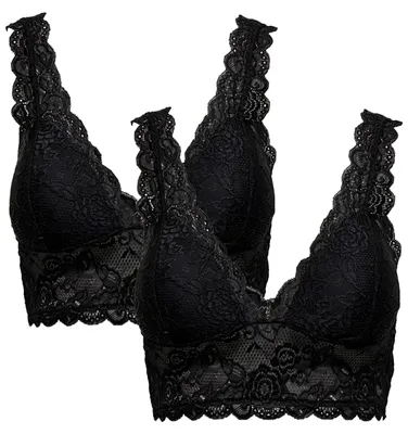 Produktbild von ONLY 2-er Stück Set Spitzen Bustier BH ohne Bügel ONLCHLOE Breite Träger Größe: L