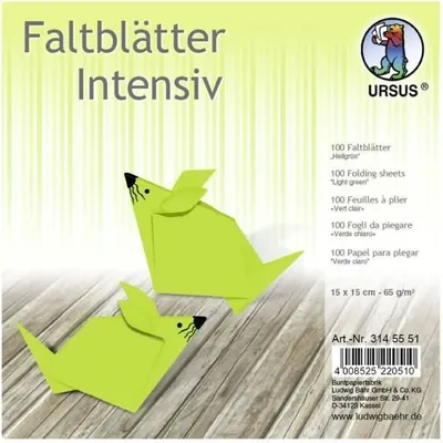 Produktbild von URSUS Faltblätter Intensiv Universal 15x15cm 100 Blatt HELLGRÜN