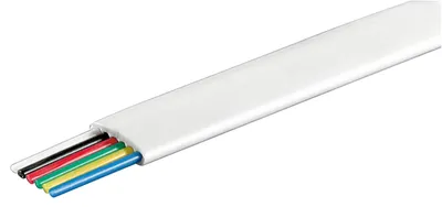Immagine prodotto di 4x Goobay 93307 Cavo telefonico piatto a 6 conduttori, rotolo da 100 m, AWG 28, CCA (alluminio rivestito di rame), bianco - Conduttore in alluminio rivestito di rame (CCA)