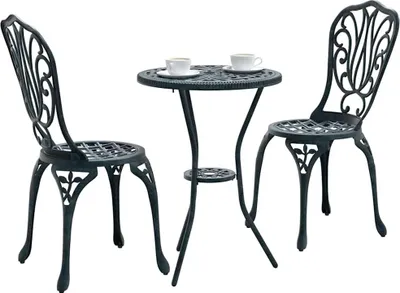 Produktbild von vidaXL Garten Bistro Set 3 pcs Grün Aluminium