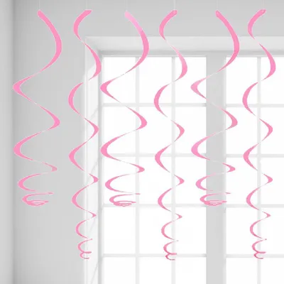 Produktbild von Oblique Unique 12 Wirbel Deckenhänger Girlande mit Bänder und Ösen - rosa