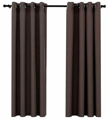 Produktbild von vidaXL Verdunkelungsvorhänge Ösen Leinenoptik 2 Stk. Taupe 140x175cm
