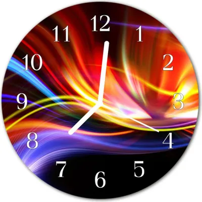 Produktbild von Glasuhr Wanduhr Küchenuhr Echt-Glas 30fi cm Abstrakte Kunst mehrfarbig