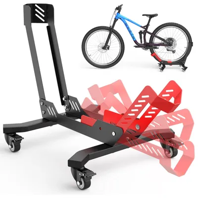 Fahrradständer mit Rollen, für 24-29 Zoll, Reifenbreite bis 3,5 Zoll
