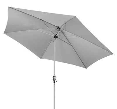 Produktbild von Doppler Active 320 Auto-Tilt, Terrassenschirm, Sechseck, Hellgrau, Stoff, Polyester, Stahl, Aluminium