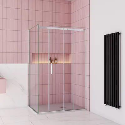 Produktbild von B:100xT:80xH:195cm Schiebetür 6mm Echtglas ESG Glas Duschabtrennung Duschkabine Duschwand Dusche