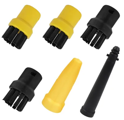 Image de Kit d'accessoires pour nettoyeur vapeur, comprenant 6 pièces avec brosses rondes et embouts, compatible avec les modèles SC1 à SC7