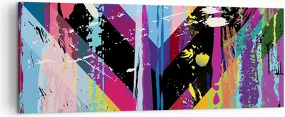 Produktbild von Bild auf Leinwand - Leinwandbild - Abstraktion modern - 140x50cm - Wand Bild - Wanddeko - Leinwanddruck - Bilder - Kunstdruck - Wanddekoration - Leinwand bilder - Wandkunst - AB140x50-3604
