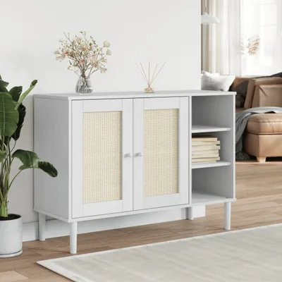 Immagine prodotto di vidaXL Credenza SENJA rattan look bianco 112x40x80 cm legno di pino