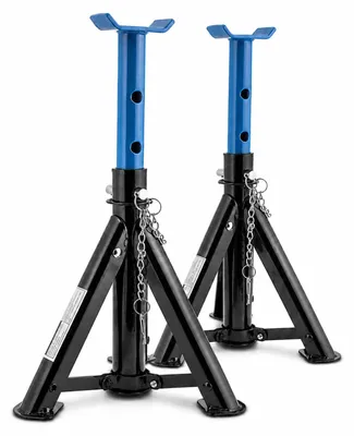 Produktbild von 2x Bituxx Unterstellbock 2T klappbar verstellbar Auto PKW Abstellböcke 2000kg Schwarz/Blau MS-19921