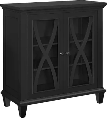 Produktbild von Schrank mit 2 Türen aus MDF schwarz