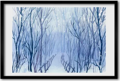 Produktbild von Bild 60x40 MDF-Rahmen, Wandkunst Wald im Winter