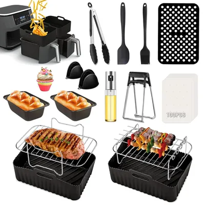 Airfryer-Zubehörset, 21-teilig, für 7,6–9,5 l Fritteusen