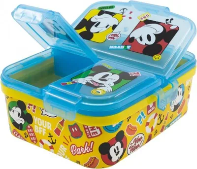 Produktbild von Brotdose für Kinder mit 4 Fächern Mickey Mouse