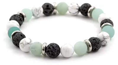 Produktbild von Perlenarmband aus Amazonit, Lavastein und Howlit MINK36 / 18