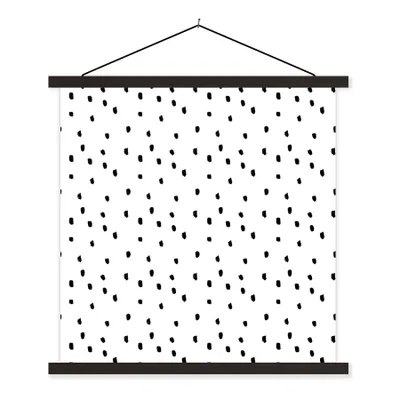 Produktbild von MuchoWow® Textilposter Schwarz - Punkte - Design - Weiß 40x40 cm mit schwarzem Rahmen - Fotos