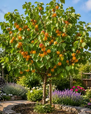 Produktbild von Aprikosenbaum Prunus armeniaca 100–120 cm – Obstbaum für Garten & Kübel | winterharte Aprikose, KI-generiertes Bild