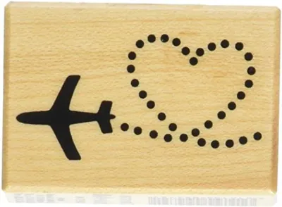 Image de Tampon en bois - voyage + cœur