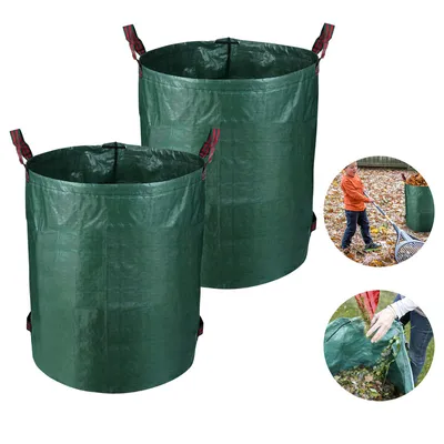 Produktbild von Fiqops Gartensack Gartenabfallsäcke XXL Rasensack Rasen Behälter Laubsack 272L Gartenabfallsäcke Premium 2X