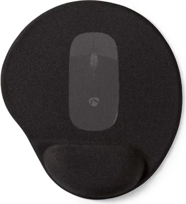 Produktbild von Mauspad Schwarz ergonomisch mit Handgelenkauflage, rutschfeste Unterseite, 230x215x30 mm