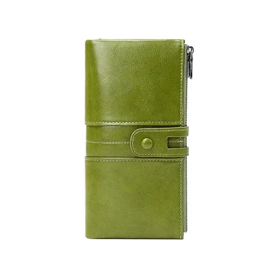 Produktbild von Geldbörse Damen, viele Kartenfächer, große Vintage Leder Geldbörse，Portemonnaie im Langformat，Handyfach，Damen Portemonnaie mit 13 Kartenfächer