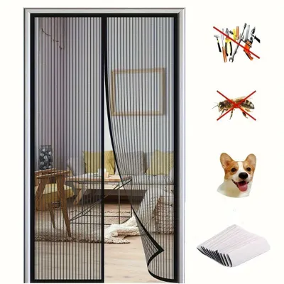 Produktbild von luftdurchlässiges Insektenschutz Vorhang Fliegengitter Tür Magnet 90x210 cm – selbstschließender Magnet Türvorhang ohne Bohren,