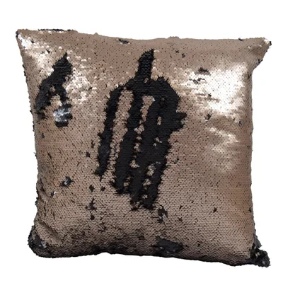 Produktbild von Kissen Pailletten Dekokissen 40x40cm inkl. Füllung Wendepailletten champagne / bronze