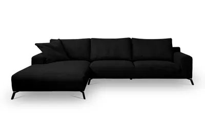Produktbild von VENASI ASPEN CORD Links Ecksofa ohne Schlaffunktion Sofa L Form Eckcouch Couchgarnitur Couch SCHWARZ