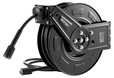 Zdjęcie produktu dla Zwijacz węża myjki wysokociśnieniowej VEVOR, 18,3 m x 6,35 mm, stalowy zwijacz węża, maks. 275 bar, automatyczny zwijacz, elastyczny montaż na ścianie/podłodze do mycia samochodów, ogrodu, czyszczenia podłóg