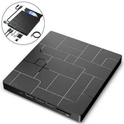 Produktbild von Externes USB-DVD-CD-Laufwerk, DVD-Brenner für Laptop und PC, Laufwerk +/-RW ROM,externer CD/DVD-Brenner und -Player für Windows XP/7/8/10/Linux/Mac OS
