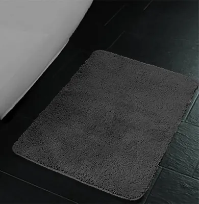 Badematten Set - Toilettenteppich - Badezimmer Komfort - Rutschfeste Rückseite - 2-teilig - Schwarz