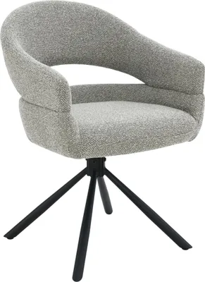 Productafbeelding van Eetkamerstoel taupe, gestoffeerd - Zitdiepte 51 cm - Linn - Set van 2